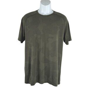 Lululemon Metal Vent Tech Shirt Mens Large Green Camo Short Sleeve TP-3484